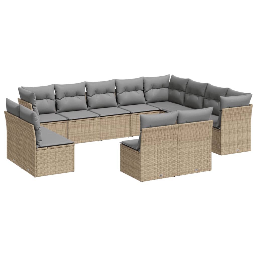 Set Divani da Giardino 12 pz con Cuscini Beige in Polyrattancod mxl 89266