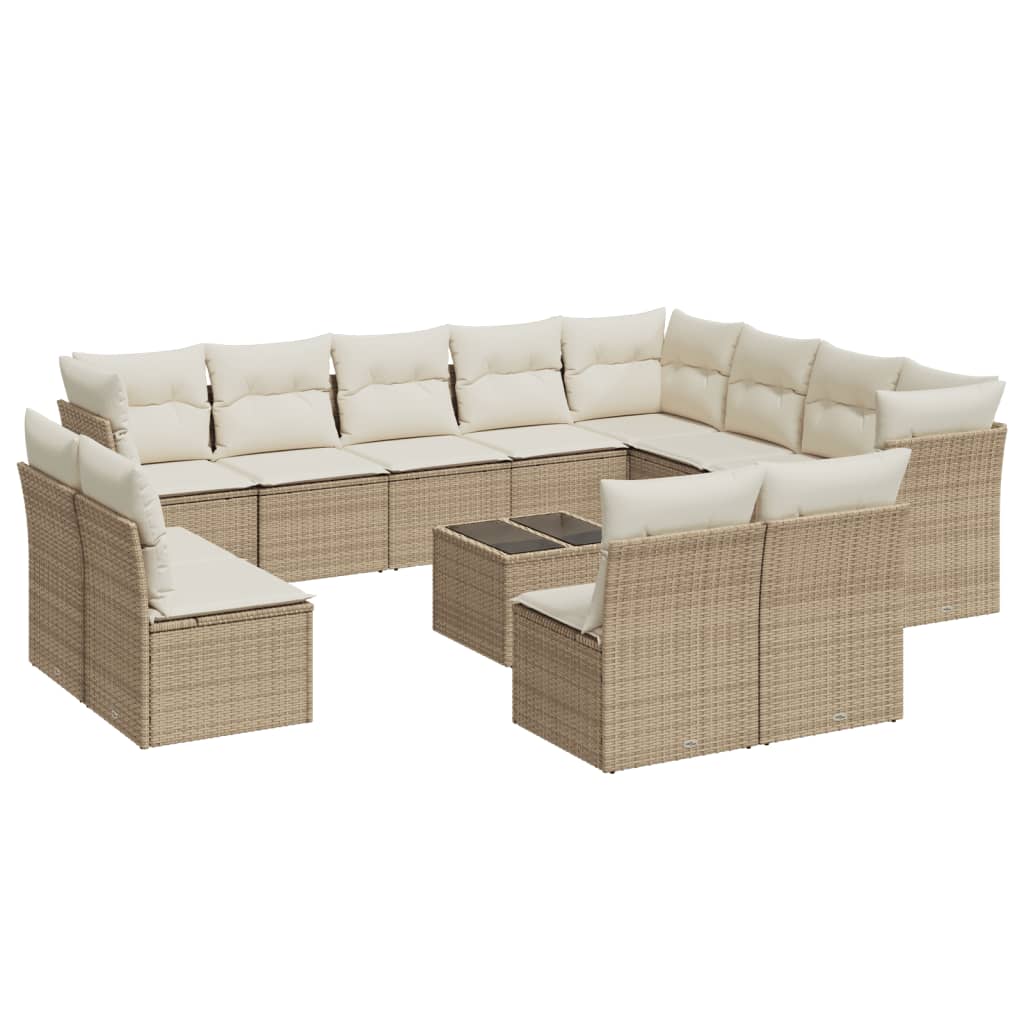 Set Divano da Giardino 13 pz con Cuscini Beige in Polyrattancod mxl 90027