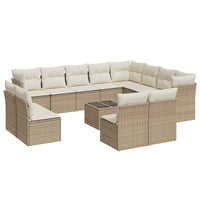 Set Divano da Giardino 13 pz con Cuscini Beige in Polyrattancod mxl 90027