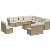 Set Divani da Giardino 14pz con Cuscini in Polyrattan Beigecod mxl 114604