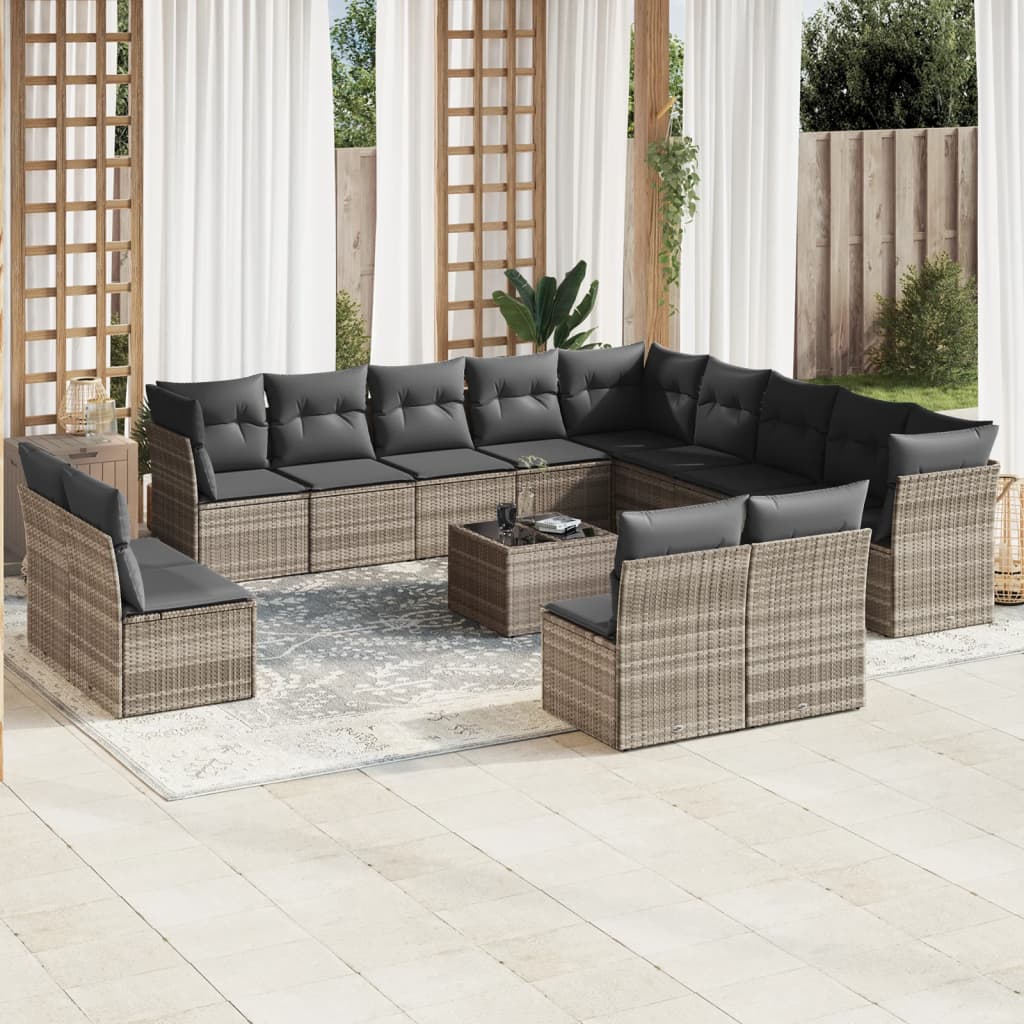 Set Divani da Giardino 14pz con Cuscini in Polyrattan 3250341