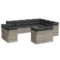 Set Divano Giardino 12 pz con Cuscini Grigio Chiaro Polyrattan 3250371