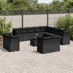 Set Divani da Giardino 14pz con Cuscini in Polyrattan Nerocod mxl 111416