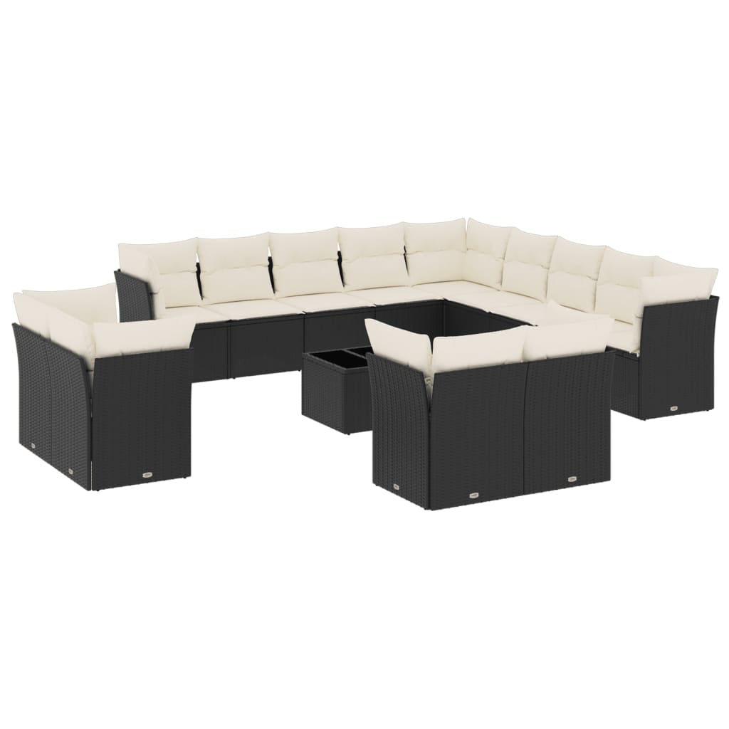 Set Divani da Giardino 14pz con Cuscini in Polyrattan Nerocod mxl 88004