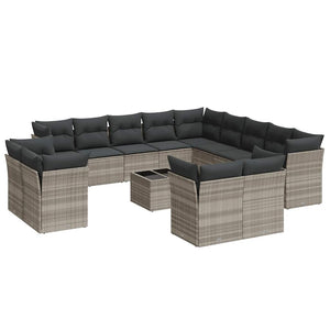 Set Divani da Giardino 14pz con Cuscini in Polyrattan 3250401