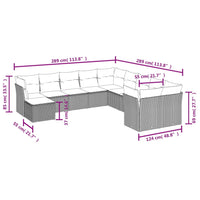 Set Divani da Giardino 11 pz con Cuscini in Polyrattan Nerocod mxl 88582