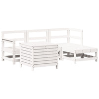 Set Salotto da Giardino 5 pz Bianco in Legno Massello di Pino 3250501