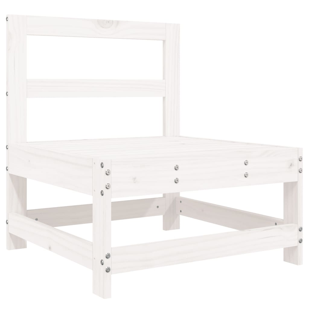 Set Salotto da Giardino 5 pz Bianco in Legno Massello di Pino 3250501