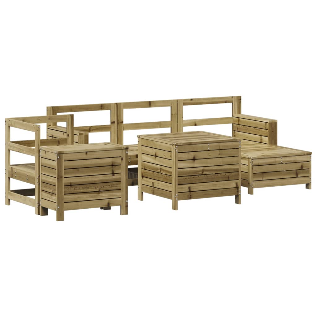 Set Divani da Giardino 7 pz in Legno Impregnato di Pino 3250511