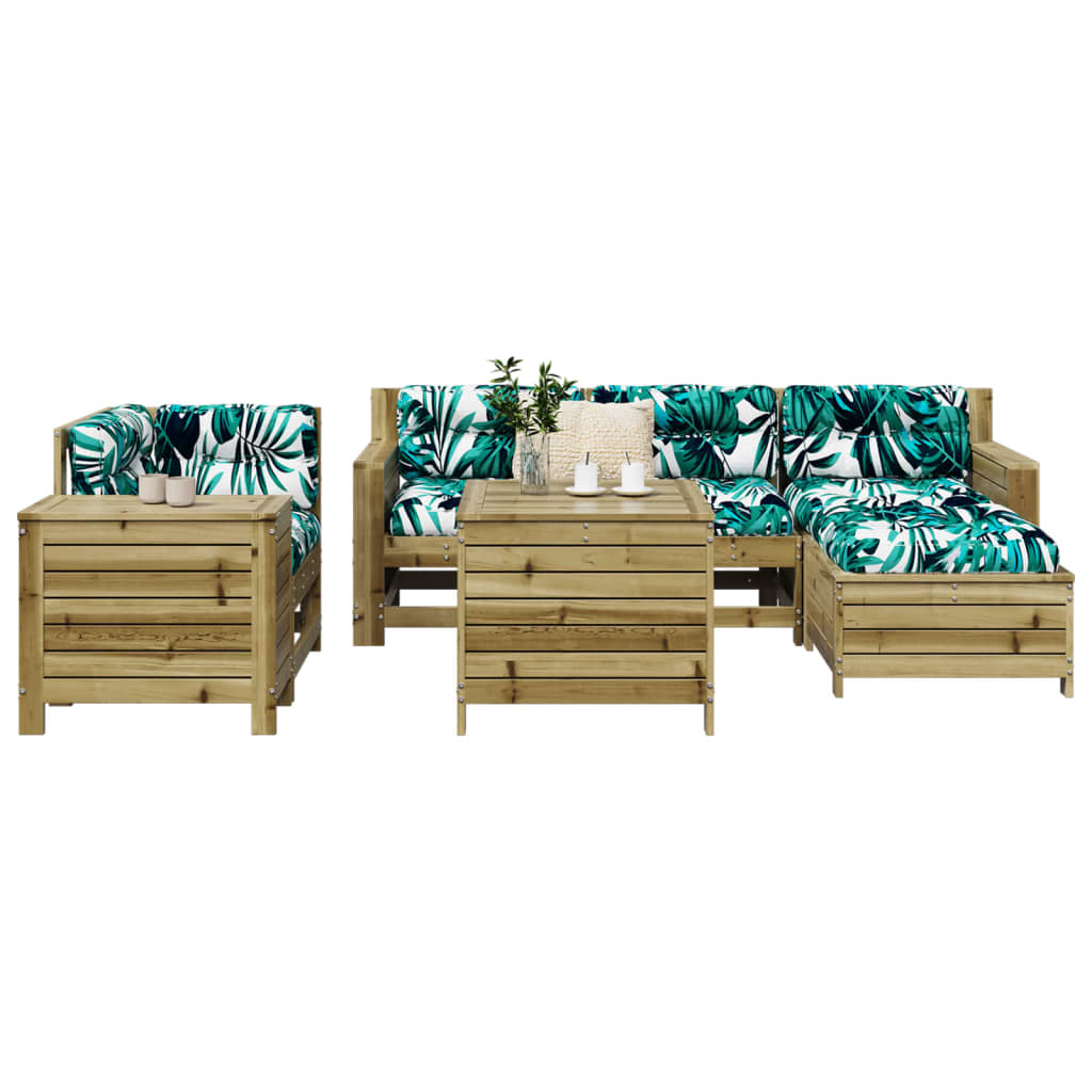 Set Divani da Giardino 7 pz in Legno Impregnato di Pino 3250511