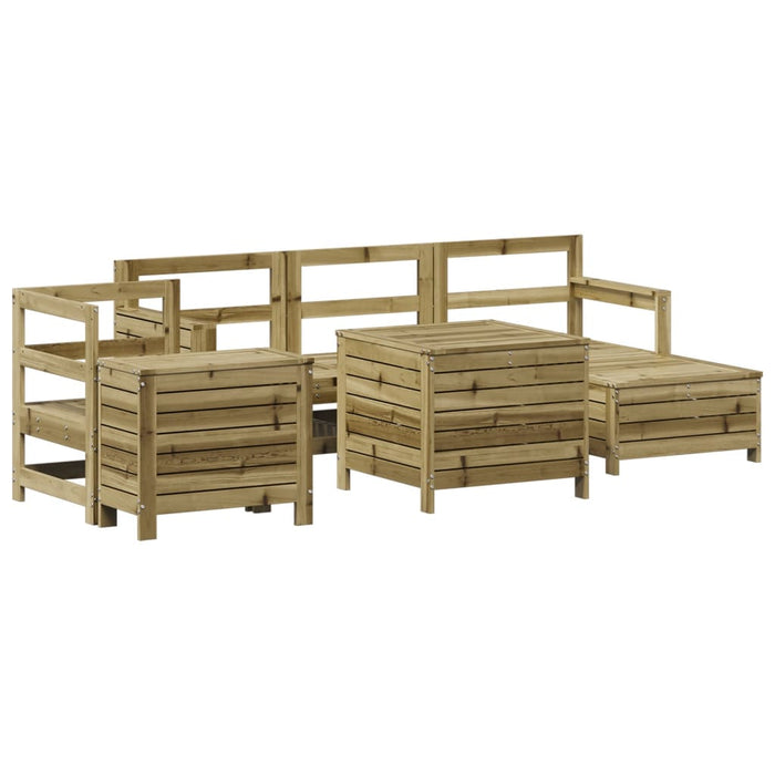 Set Divani da Giardino 7 pz in Legno Impregnato di Pino 3250515