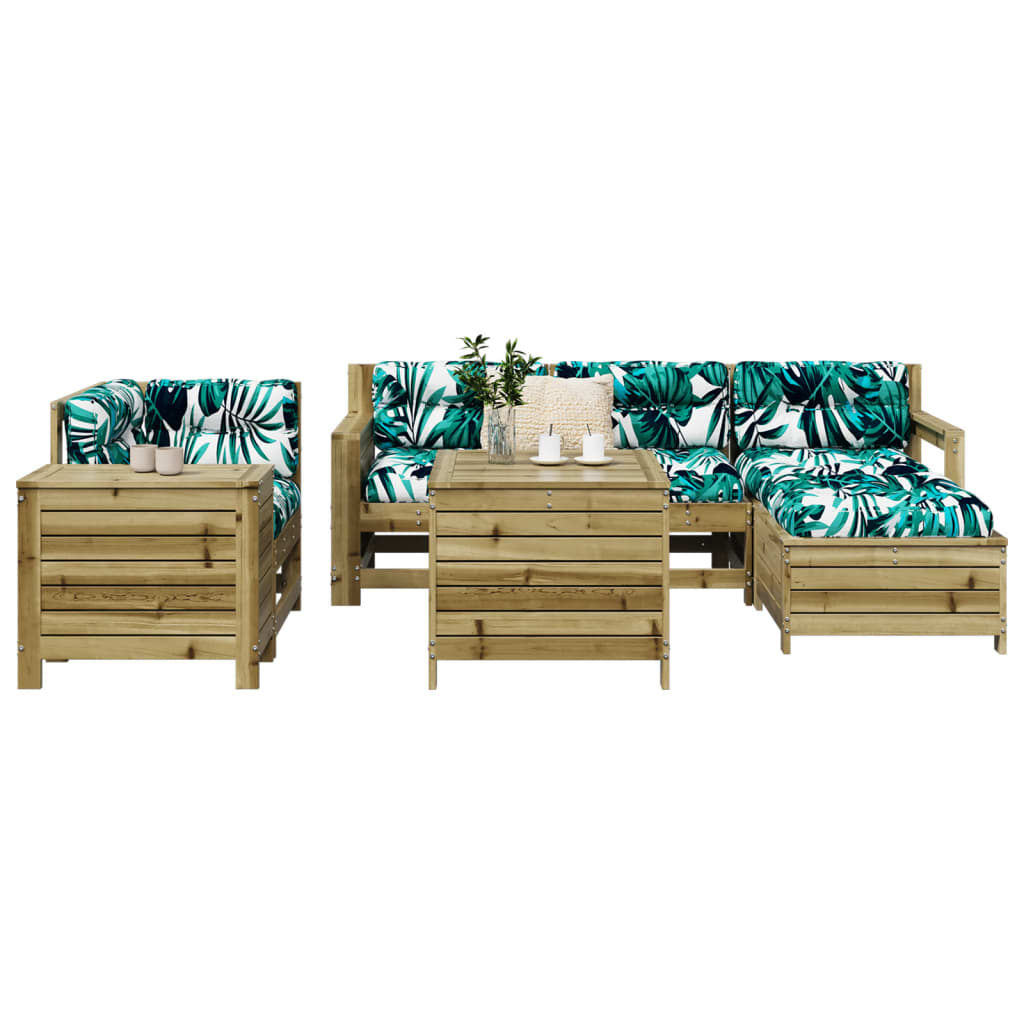 Set Divani da Giardino 7 pz in Legno Impregnato di Pino 3250515