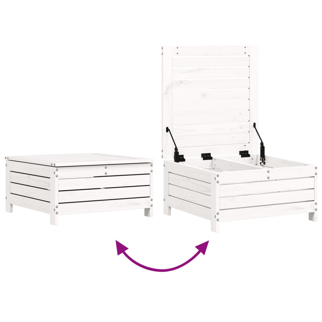 Set Divani da Giardino 7 pz Bianco in Legno Massello di Pino 3250529