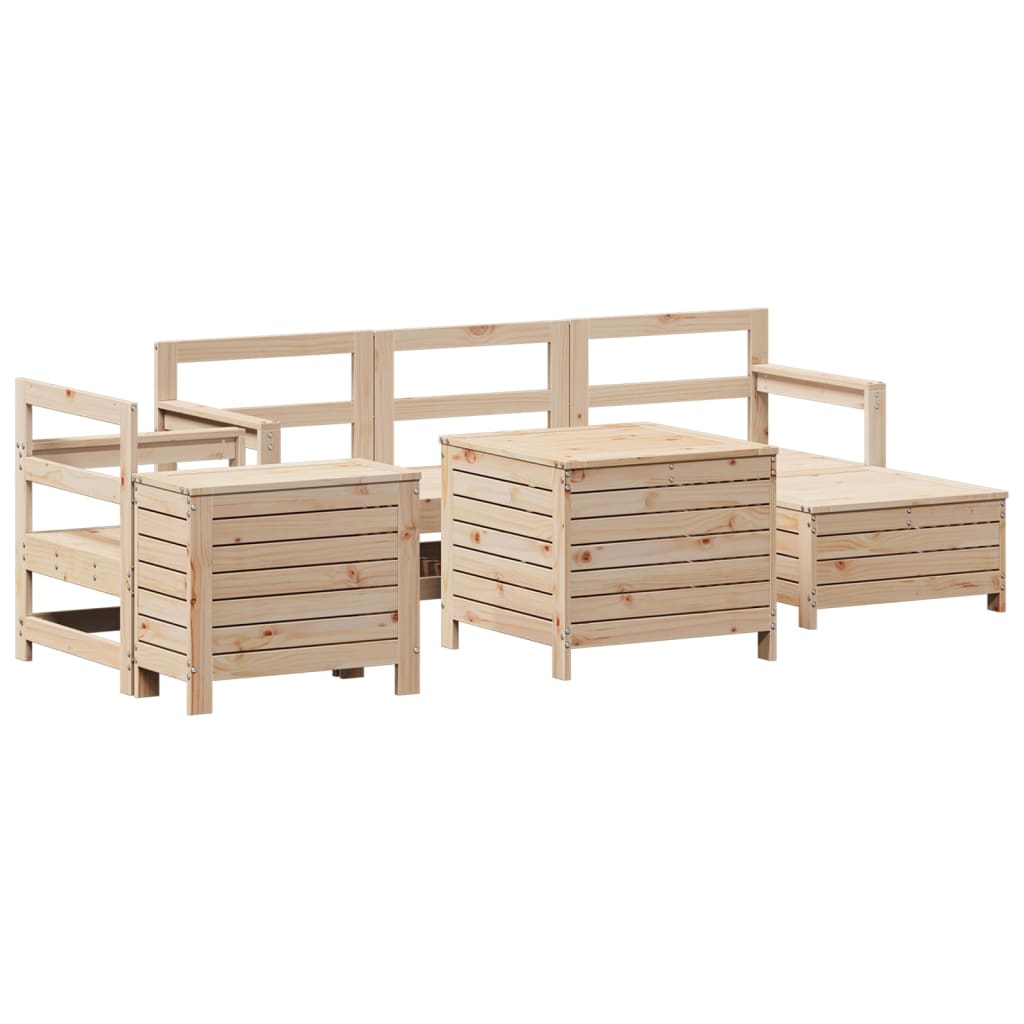 Set Divani da Giardino 7 pz in Legno Massello di Pino 3250536