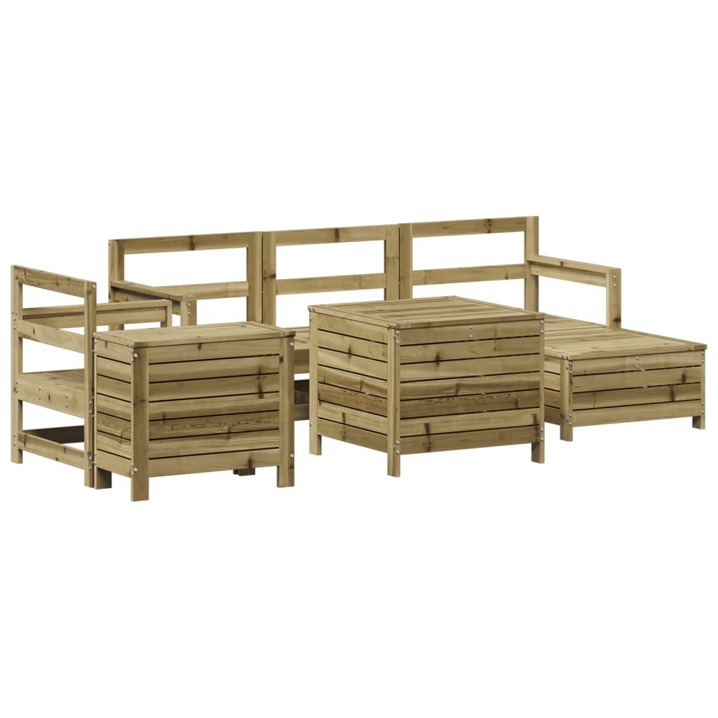 Set Divani da Giardino 7 pz in Legno Impregnato di Pino 3250539