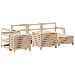 Set Divani da Giardino 7 pz in Legno Massello di Pino 3250552