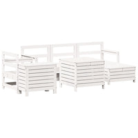 Set Divani da Giardino 7 pz Bianco in Legno Massello di Pino 3250553