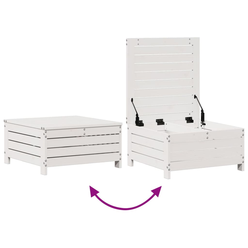 Set Salotto Giardino 8pz con Cuscini Bianco Legno Massello Pino 3250561