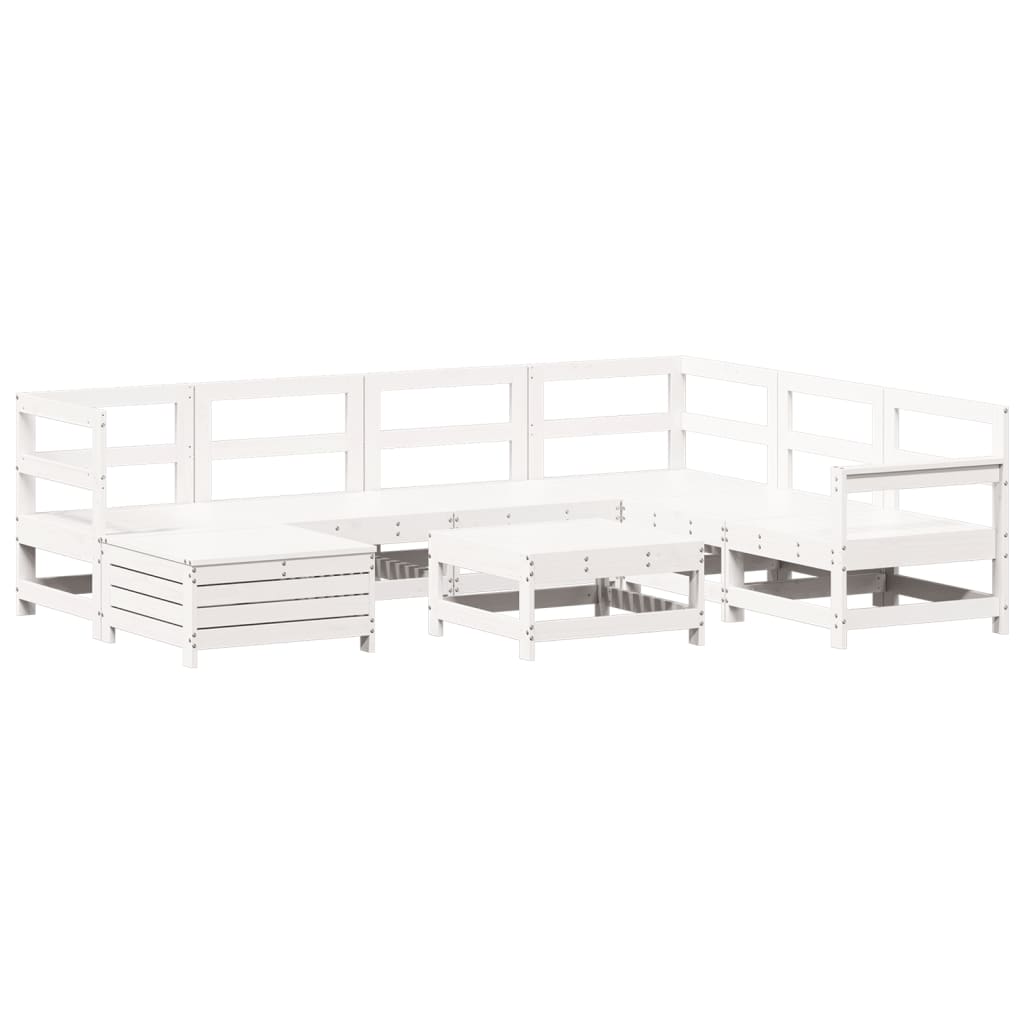 Set Divani da Giardino 8 pz in Legno Massello di Pino Bianco 3250597