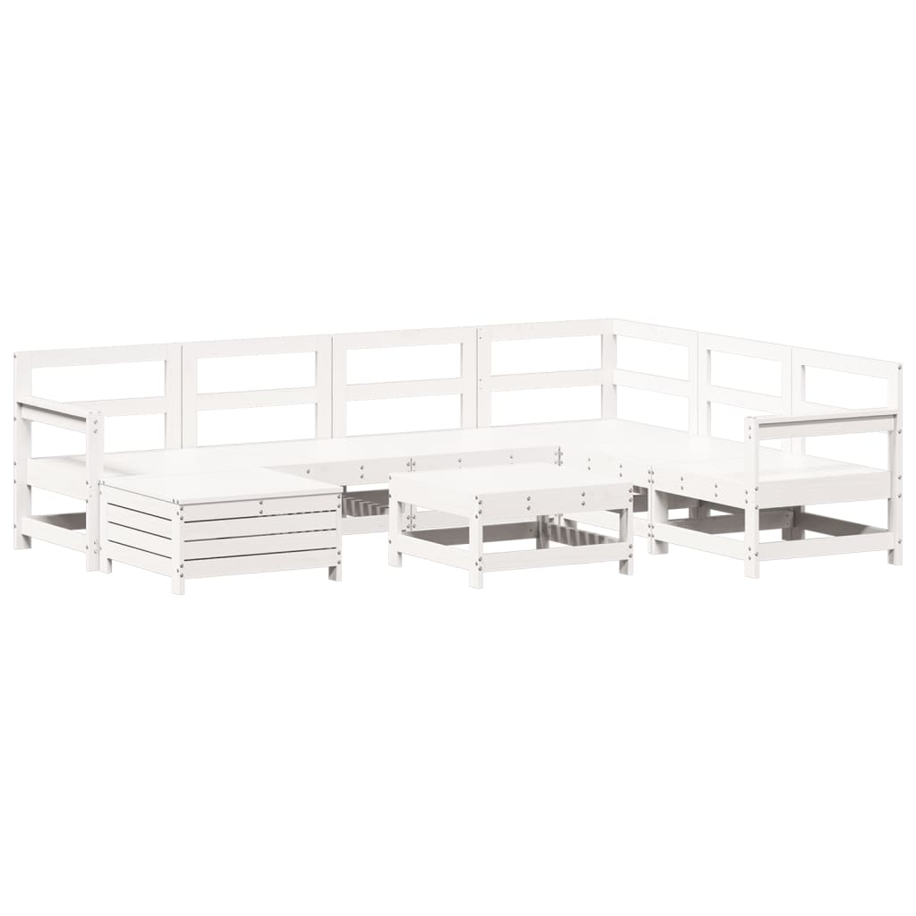 Set Divani da Giardino 8 pz in Legno Massello di Pino Bianco 3250613