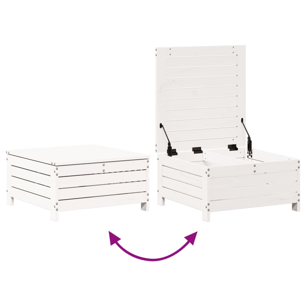 Set Salotto da Giardino 7 pz Bianco in Legno Massello di Pino 3250617