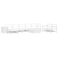 Set Divani da Giardino 10 pz in Legno Massello di Pino Bianco 3250637