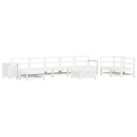 Set Divani da Giardino 10 pz Bianco in Legno Massello di Pino 3250641