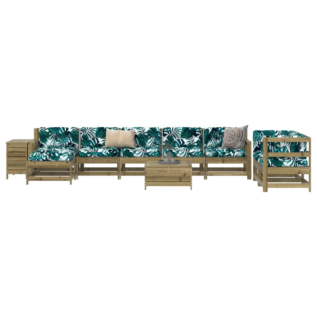 Set Divani da Giardino 10 pz in Legno Impregnato di Pino 3250647