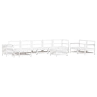 Set Divani da Giardino 10 pz Bianco in Legno Massello di Pino 3250673