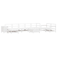 Set Divani da Giardino 10 pz Bianco in Legno Massello di Pino 3250685