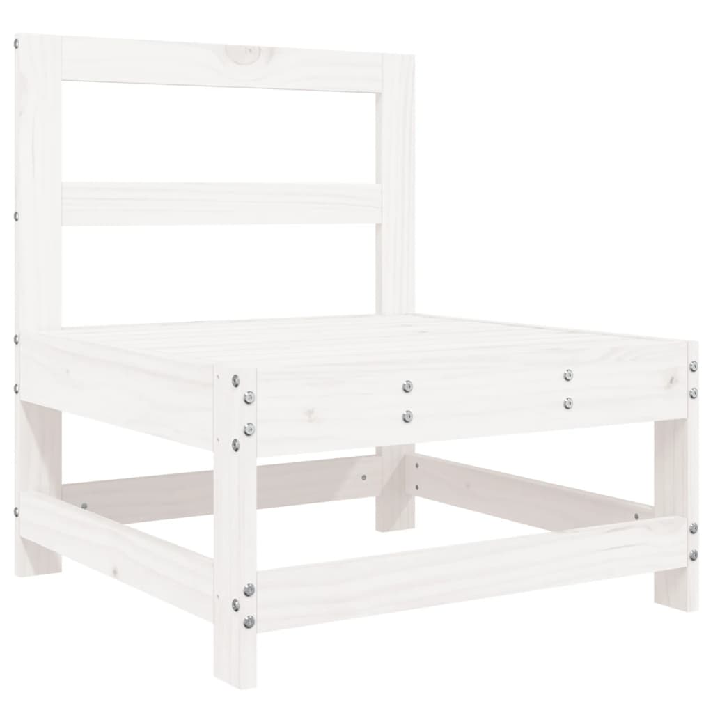 Set Divani da Giardino 10 pz Bianco in Legno Massello di Pino 3250685