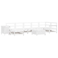 Set Divani da Giardino 9 pz Bianco in Legno Massello di Pino 3250693