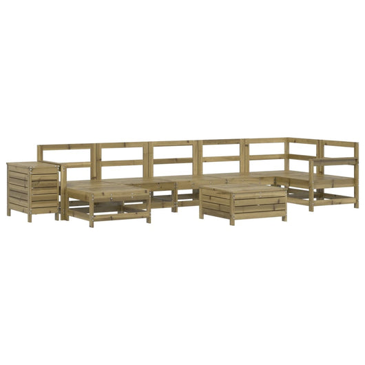 Set Divani da Giardino 9 pz in Legno Impregnato di Pino 3250695