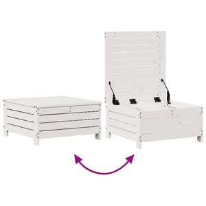 Set Salotto Giardino 5pz con Cuscini Bianco Legno Massello Pino 3250709