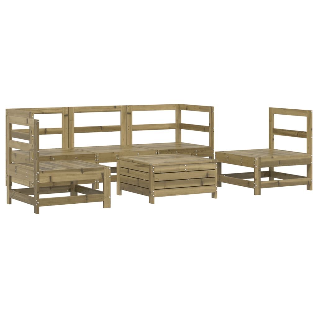 Set Divani da Giardino 6 pz in Legno Impregnato di Pino 3250723