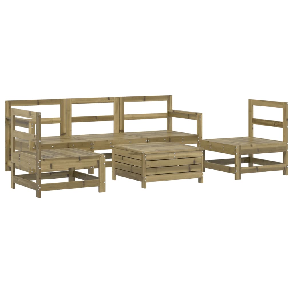 Set Divani da Giardino 6 pz in Legno Impregnato di Pino 3250731