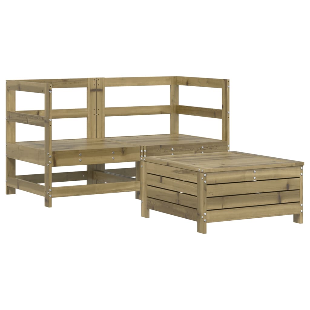 Set Divani da Giardino 3 pz in Legno Impregnato di Pino 3250755