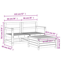 Set Divani da Giardino 3 pz in Legno Massello di Pino 3250760