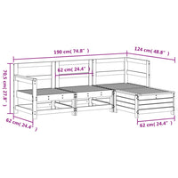 Set Divani da Giardino 4 pz in Legno Impregnato di Pino 3250779