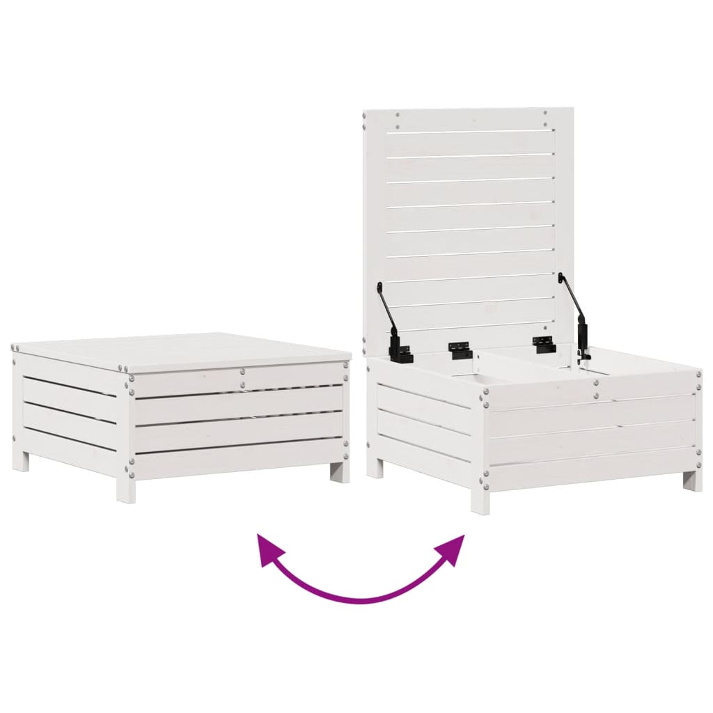 Set Salotto Giardino 4pz con Cuscini Bianco Legno Massello Pino 3250797