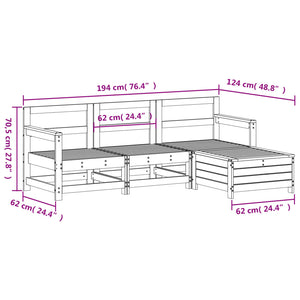 Set Divani da Giardino 4 pz in Legno Massello Abete Douglas 3250802