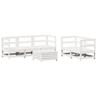 Set Divani da Giardino 6 pz Bianco in Legno Massello di Pino 3250805