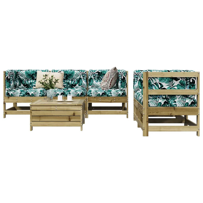 Set Divani da Giardino 6 pz in Legno Impregnato di Pino 3250807