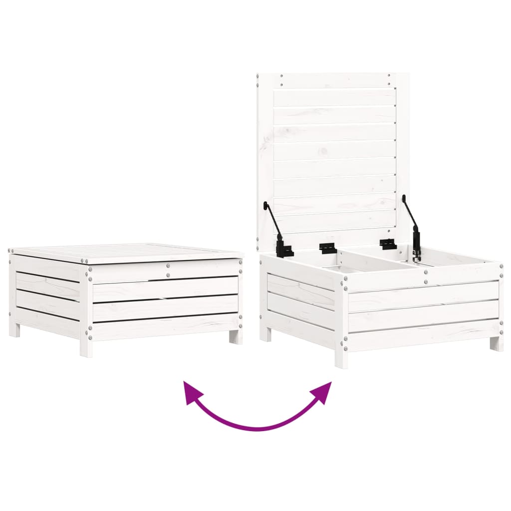 Set Salotto da Giardino 5 pz Bianco in Legno Massello di Pino 3250813