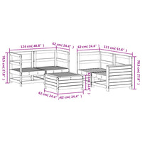 Set Salotto da Giardino 5 pz Bianco in Legno Massello di Pino 3250813