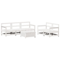 Set Divani da Giardino 6 pz Bianco in Legno Massello di Pino 3250821