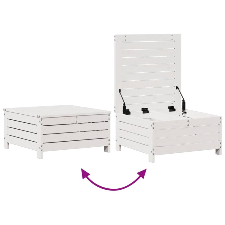 Set Salotto Giardino 5pz con Cuscini Bianco Legno Massello Pino 3250833