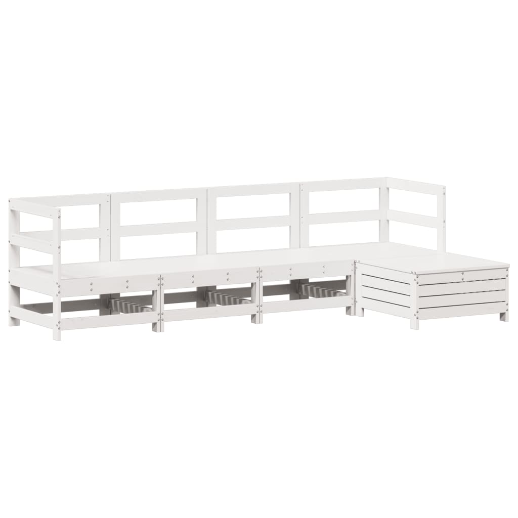 Set Salotto da Giardino 5 pz Bianco in Legno Massello di Pino 3250837