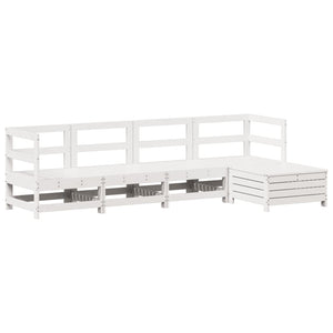 Set Salotto da Giardino 5 pz Bianco in Legno Massello di Pino 3250837