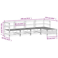 Set Salotto da Giardino 5 pz Bianco in Legno Massello di Pino 3250837